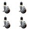 Service Caster 3.5'' SS Maroon Poly Swivel 1-7/8'' Expanding Stem Caster Set with Brake, 4PK SCC-SSEX20S3514-PPUB-MRN-TLB-178-4 - alternate 1